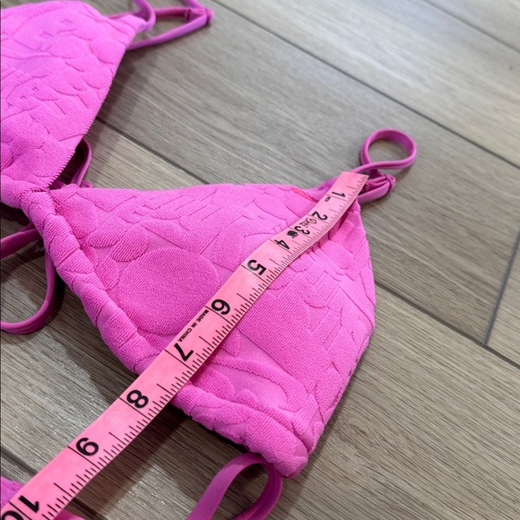 Nike Retro Flow Pink Logo Terry Cloth Bikini All Over Print Sz M Sporty Spellout - Picture 5 of 10